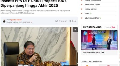 FREE PPN 100% di perpanjang sampai akhir 2025